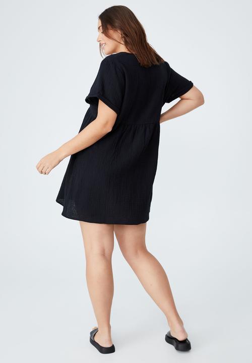 Cotton On - Curve bella mini dress - black
