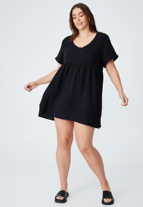 Cotton On - Curve bella mini dress - black