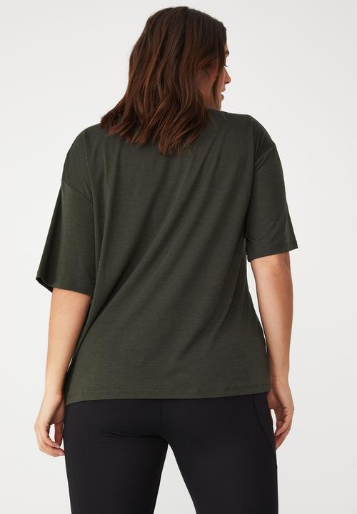 Cotton On - Curve active boyfriend tee - khaki