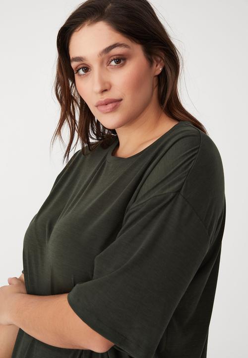 Cotton On - Curve active boyfriend tee - khaki