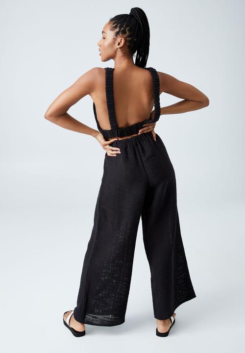 Cotton On - Beach wide leg pants - washed black