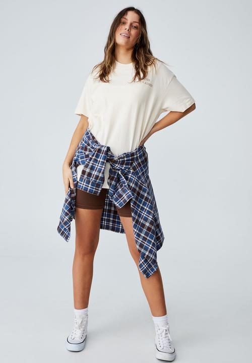 Cotton On - Boyfriend fit graphic tee - forever & always/white sand
