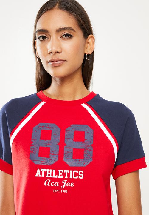 Aca Joe - Ladies aca joe raglan dress - red