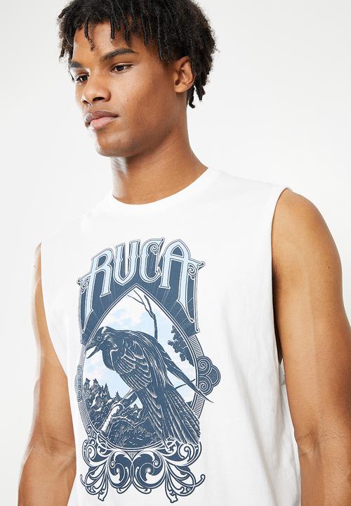 RVCA - Bird on a perch muscle - white