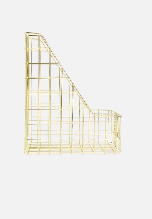 Fine Living - 2 Sectional file holder - gold
