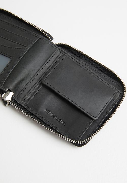 JEEP - Leather zip wallet - black