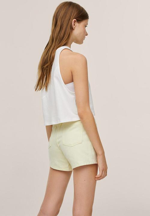 MANGO - T-shirt cuts - off white
