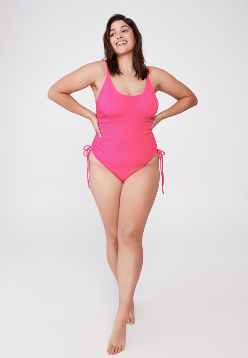 Cotton On - Curve side gather one piece - aurora pink