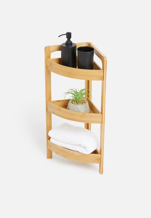 Bathroom Solutions - Bamboo bathroom rack 3 shelves - brown