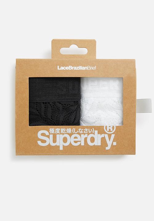 Superdry. - Lace brazilian brief - black & white