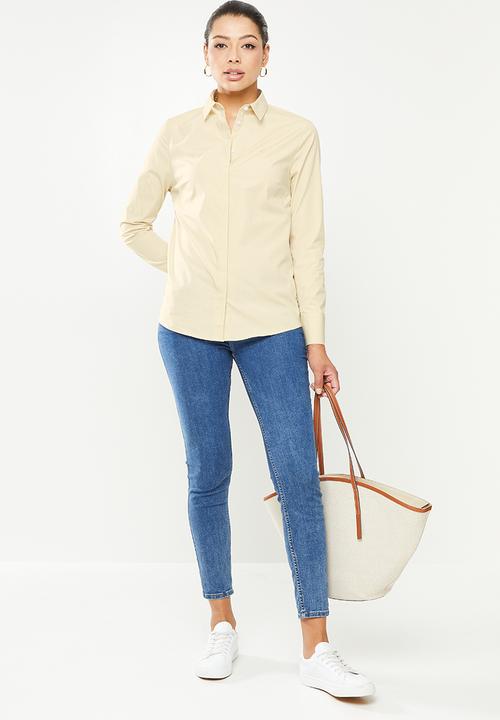 POLO - Jamie basic long sleeve shirt - stone