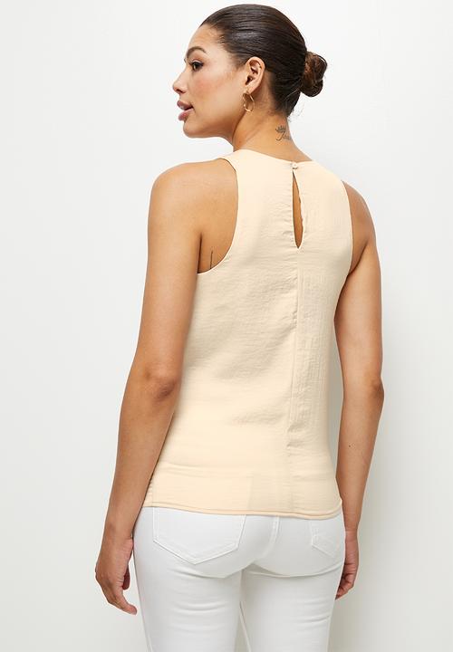 MILLA - Satin halter blouse - cream 