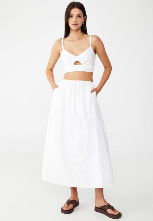 Cotton On - Woven aliza maxi skirt - white