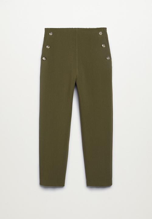 MANGO - Trousers dorado - green