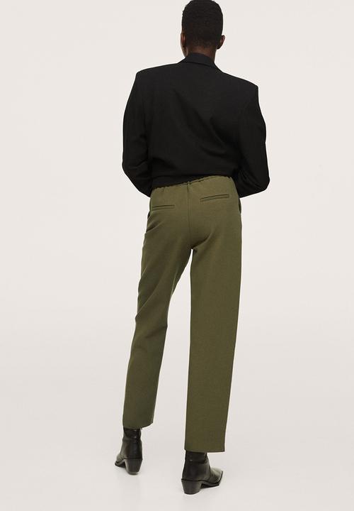 MANGO - Trousers dorado - green