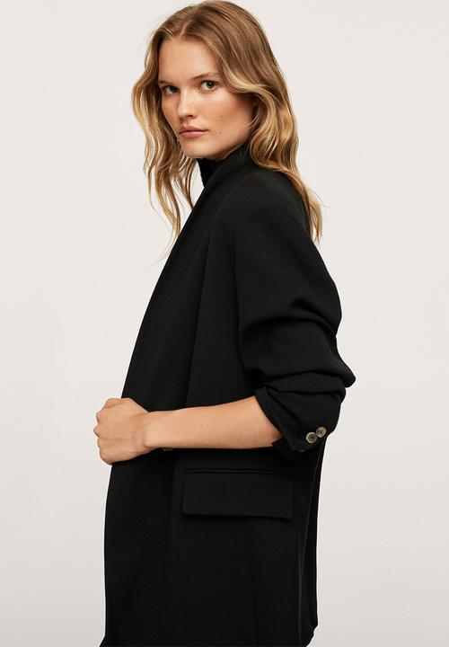 MANGO - Coat pragado - black