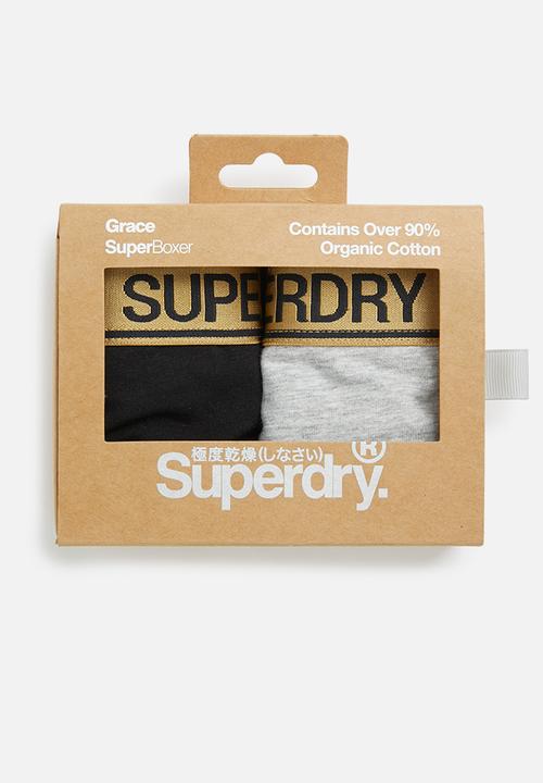 Superdry. - Grace super boxer - black & grey