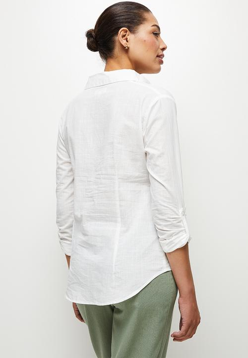 edit - Relaxed cotton shirt - milk