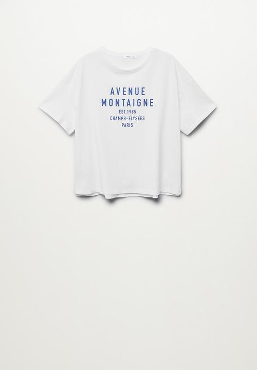 MANGO - T-shirt pstavenu - white