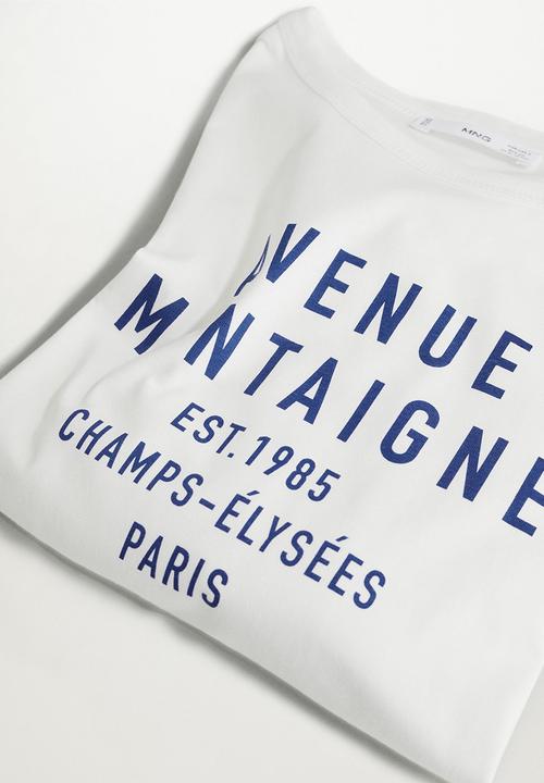 MANGO - T-shirt pstavenu - white