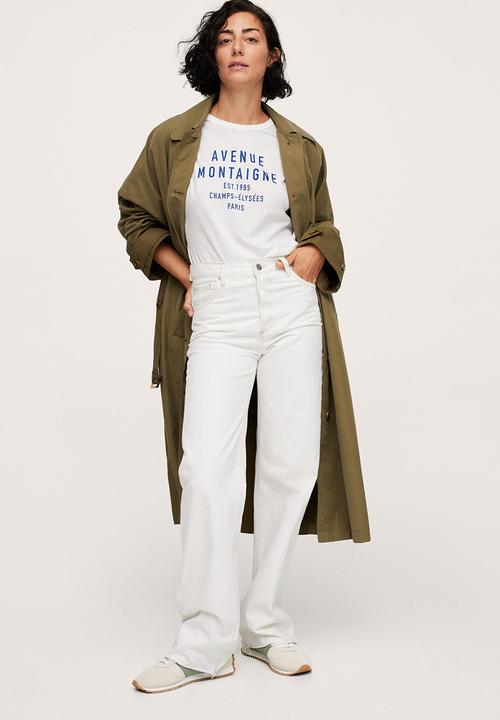 MANGO - T-shirt pstavenu - white