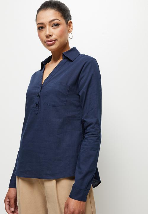 edit - Relaxed cotton shirt - indigo
