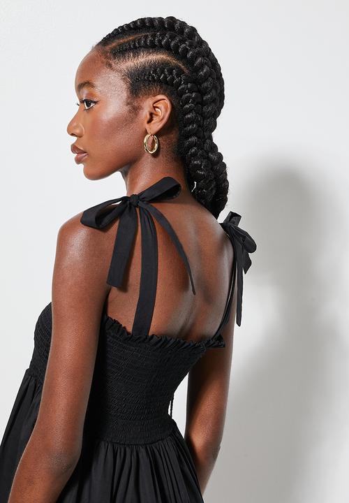 Superbalist - Cotton poplin trapeze dress - black