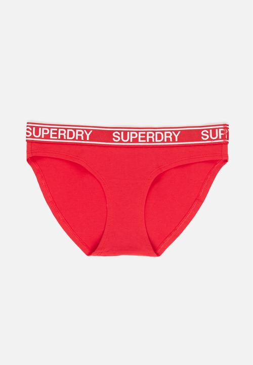 Superdry. - Grace super brief - rouge red & downhill navy