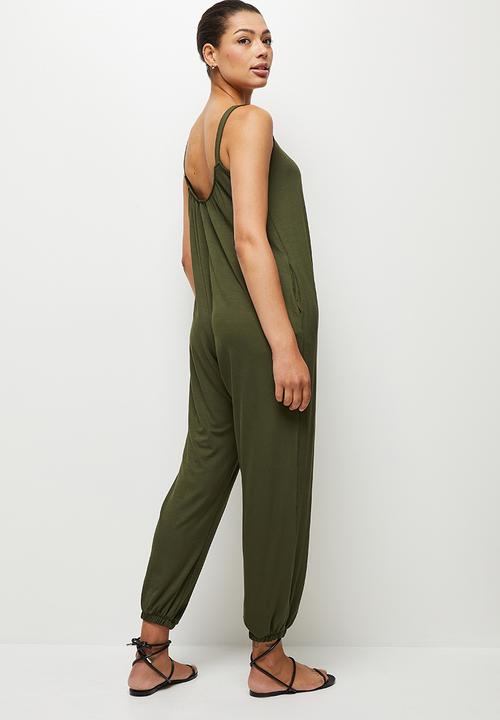 edit - Oversized knit jumpsuit - olive