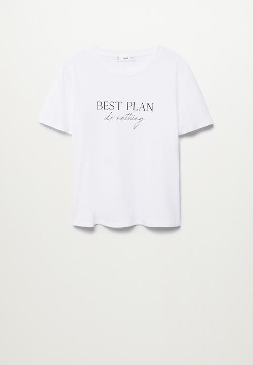 MANGO - T-shirt pstilubi - white