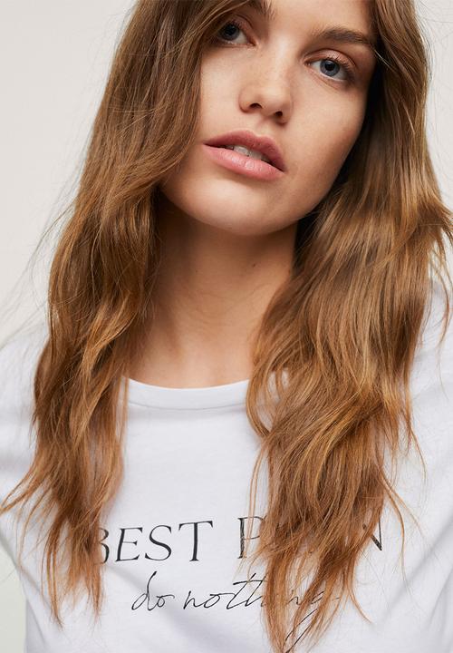 MANGO - T-shirt pstilubi - white