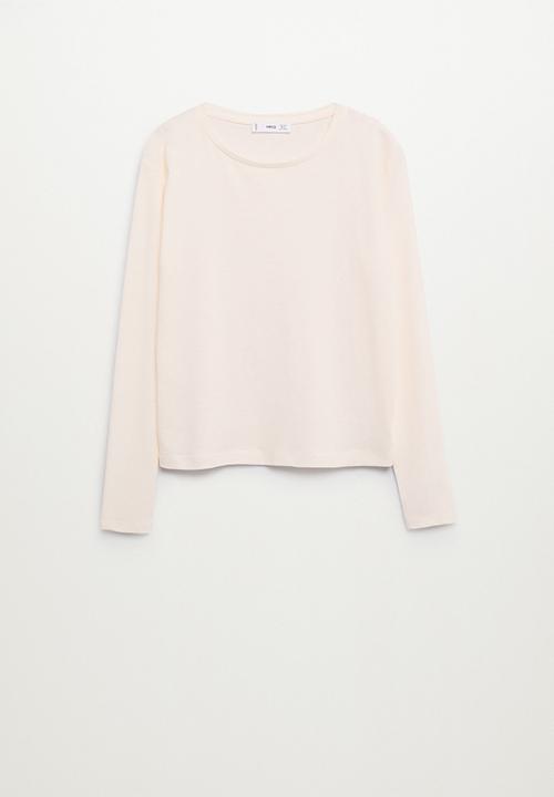MANGO - T-shirt saca - light beige