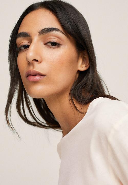 MANGO - T-shirt saca - light beige