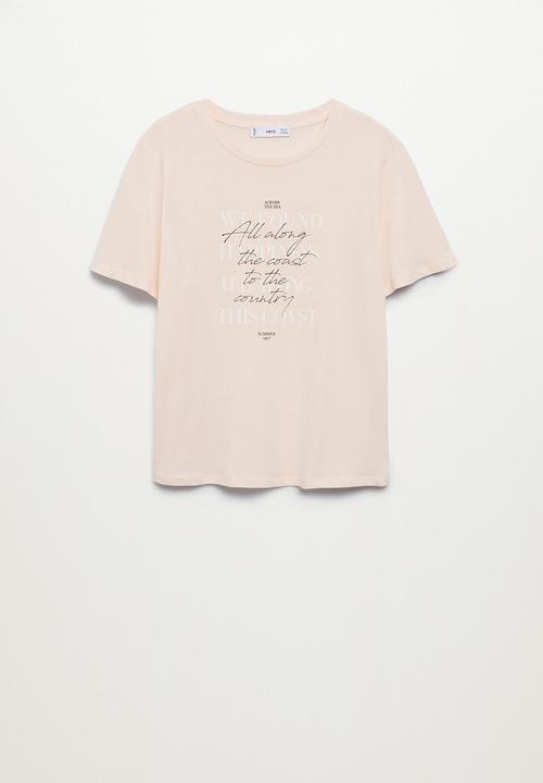 MANGO - T-shirt pstilubi - light pastel pink