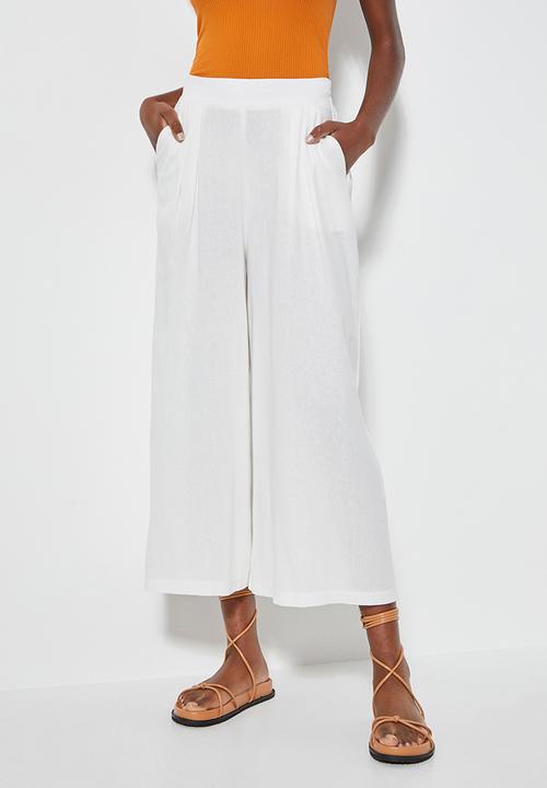 Superbalist - Linen blend cullote - white