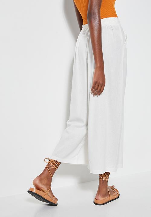 Superbalist - Linen blend cullote - white