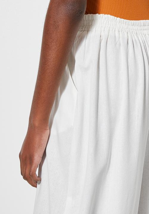 Superbalist - Linen blend cullote - white