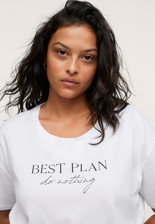MANGO - Plus T-shirt pstilubi - white