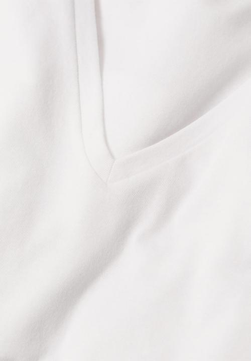 MANGO - T-shirt sacov - white