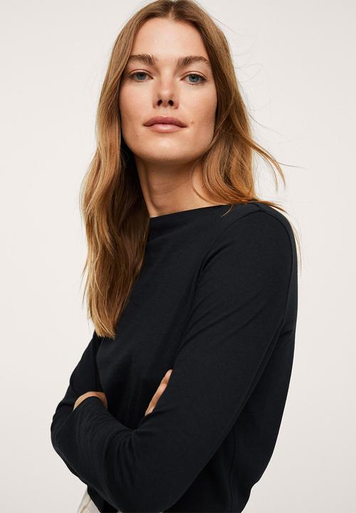 MANGO - T-shirt saco1 - black