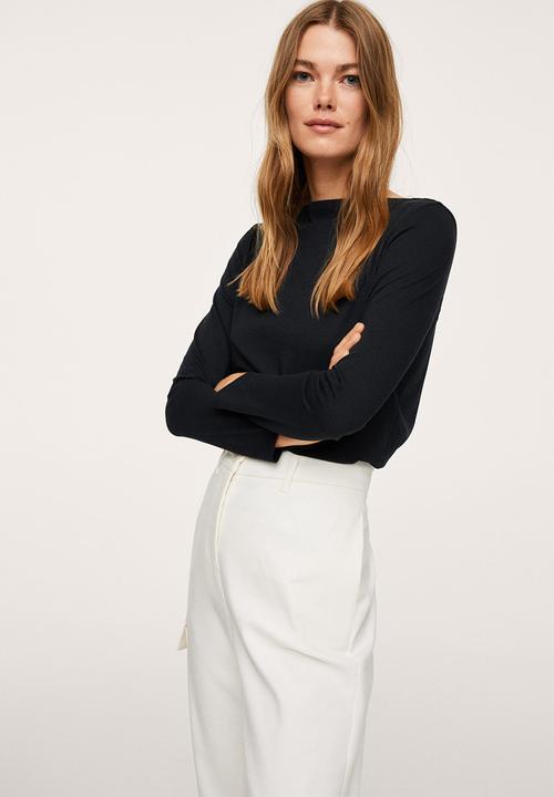 MANGO - T-shirt saco1 - black