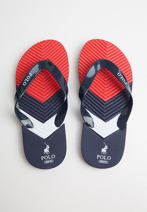 POLO - Boys clive chevron flip flop - red
