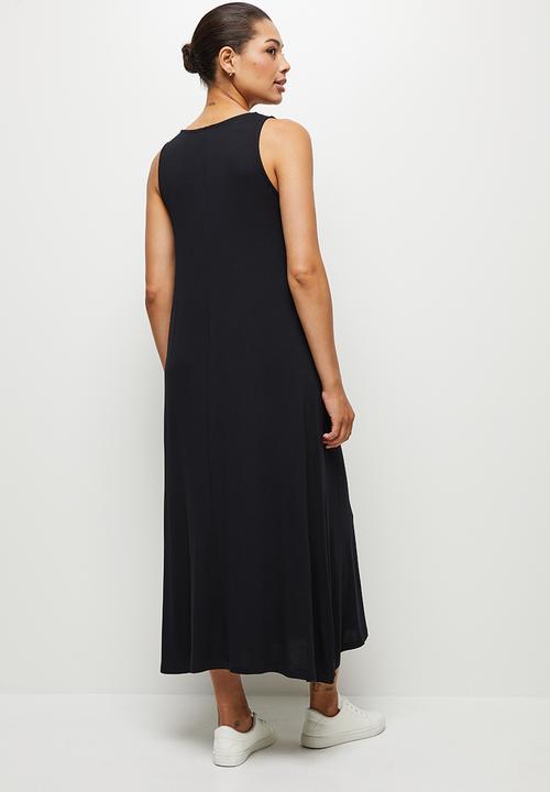 edit - Knit cutaway maxi - black