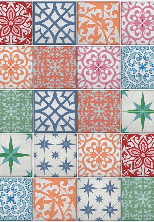 Robin Sprong - 20 arabesque wall tile stickers - multi