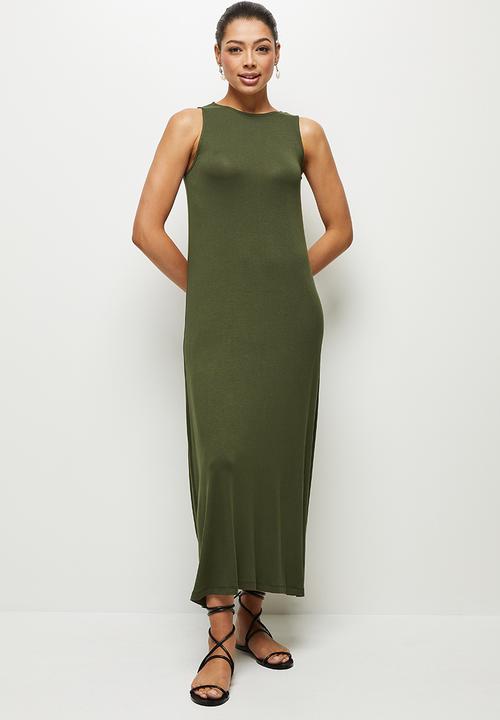 edit - Knit cutaway maxi - olive