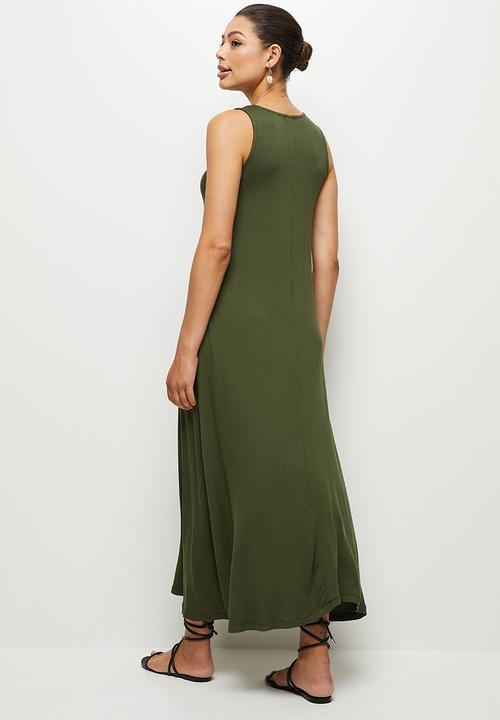 edit - Knit cutaway maxi - olive