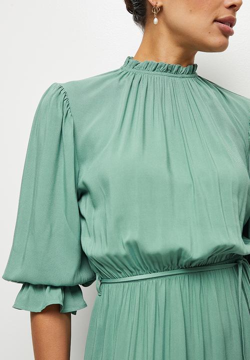 edit - Piecrust tiered fit & flare maxi dress - Sage