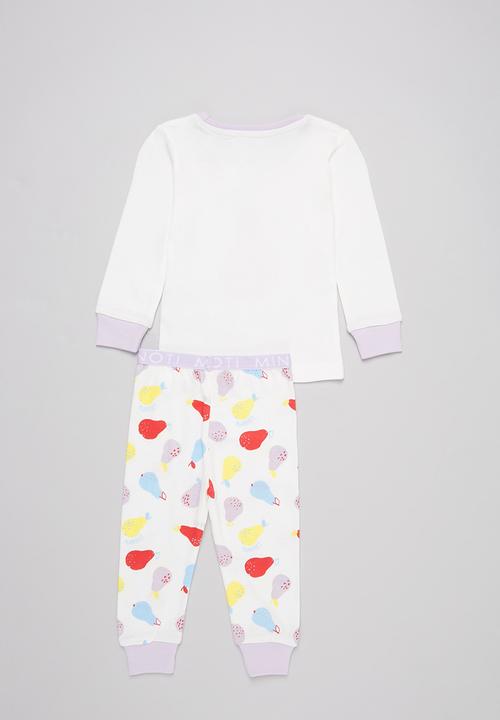 MINOTI - 2-piece pearfect pyjama set - white & purple