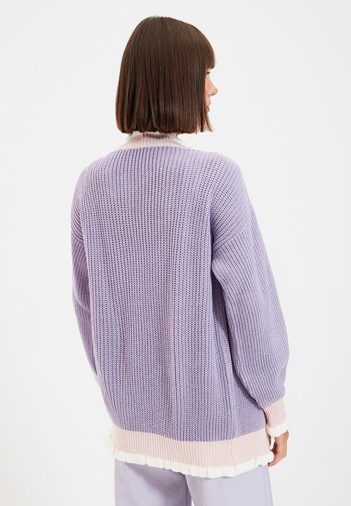 Trendyol - Embroidered knit cardigan - lilac