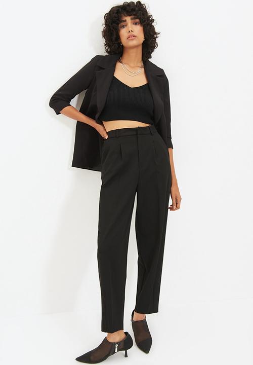 Trendyol - Tie blazer jacket - black